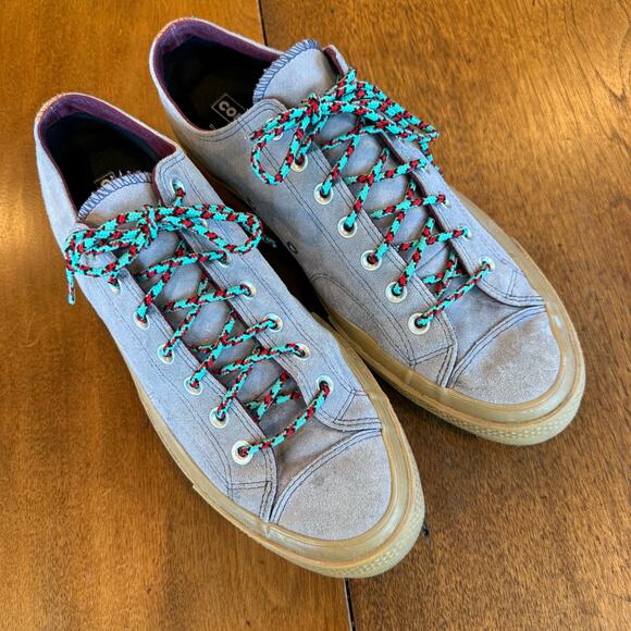 Converse Chuck Taylor All Star Suede Low Top Gray Trail Laces Mens 11.5 Retro - Picture 4 of 14